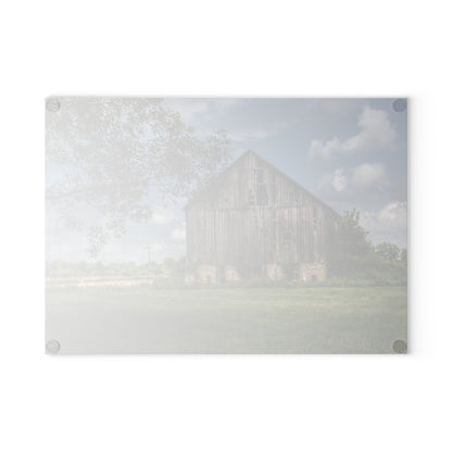 U R There Photography Bohms Road Grey I Rustic Farmhouse Tempered-Glass Cutting Board