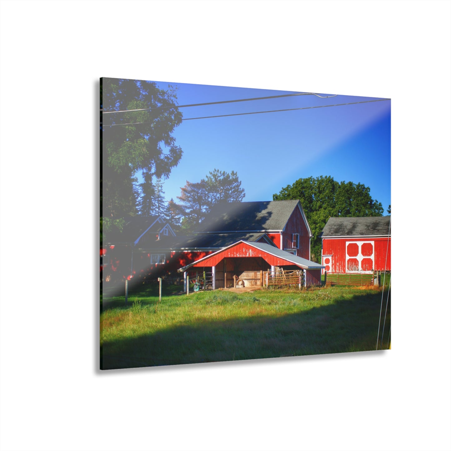 U R There Photography Rochester Road Little Red Farm Rustic Farmhouse Acrylic Wall Print