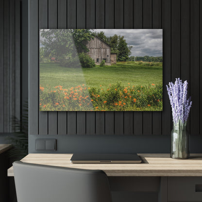 U R There Photography Millington Road Lilly Grey Rustic Farmhouse Acrylic Wall Print