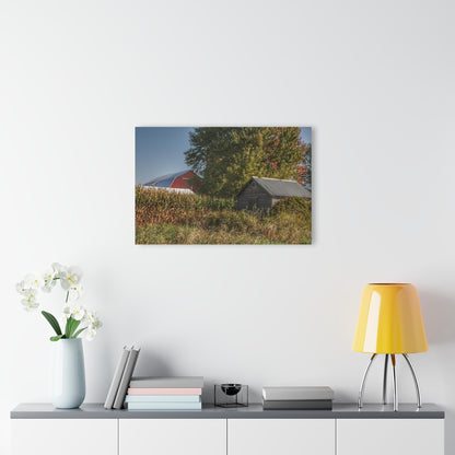 U R There Photography Barnes Road Hidden Red and Little Grey Rustic Farmhouse Acrylic Wall Print
