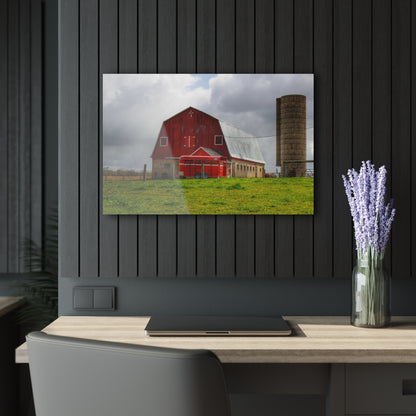 U R There Photography Clothier Road Red and Silo Rustic Farmhouse Acrylic Wall Print