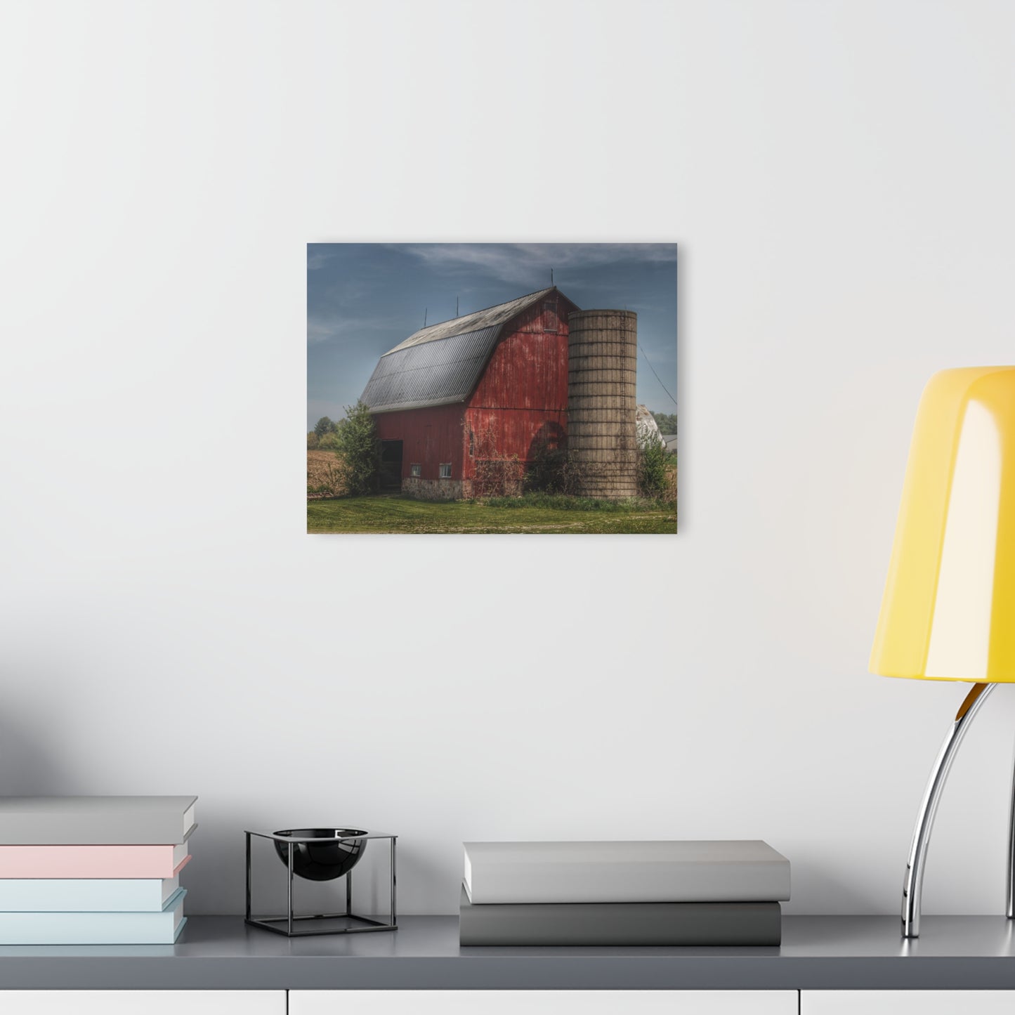 U R There Photography McDowell Road Red Rustic Farmhouse Acrylic Wall Print