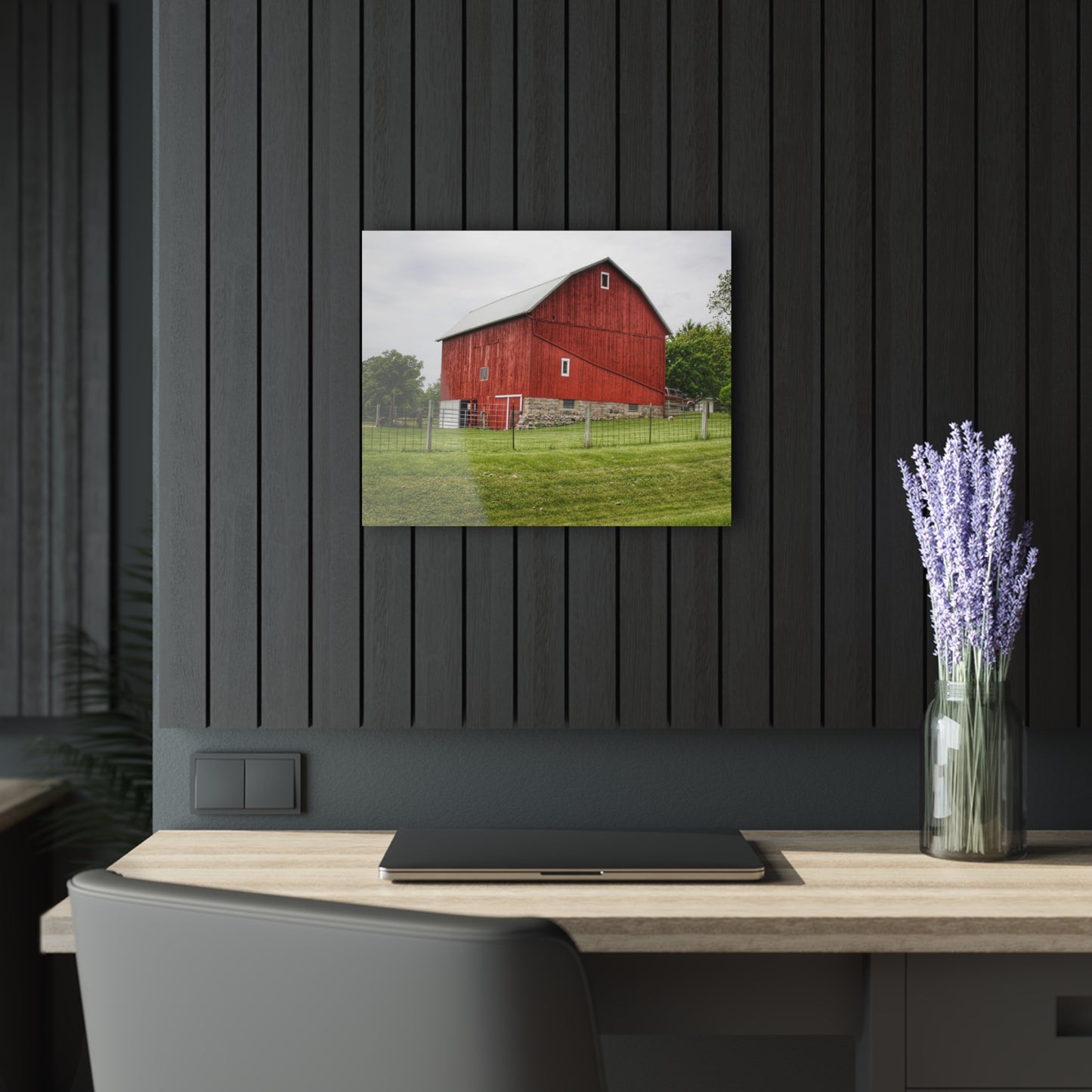 U R There Photography Elba Road Red II Rustic Farmhouse Acrylic Wall Print