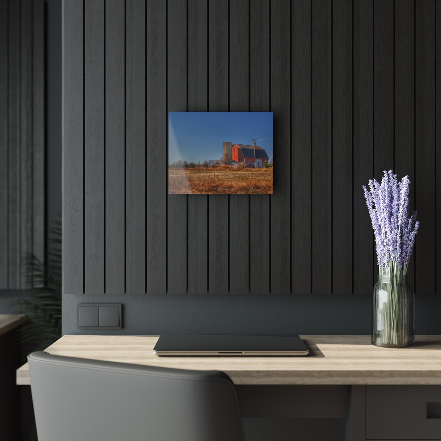U R There Photography Applegate Road Red Rustic Farmhouse Acrylic Wall Print