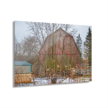 U R There Photography LeValley Road Red Rustic Farmhouse Acrylic Wall Print