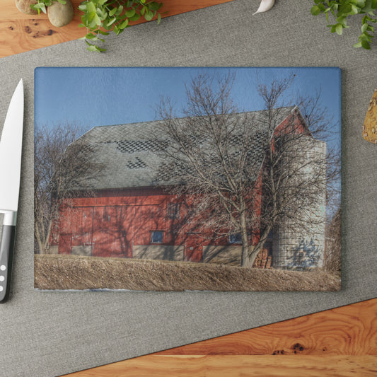 U R There Photography Van Dyke Red II Rustic Farmhouse Tempered-Glass Cutting Board