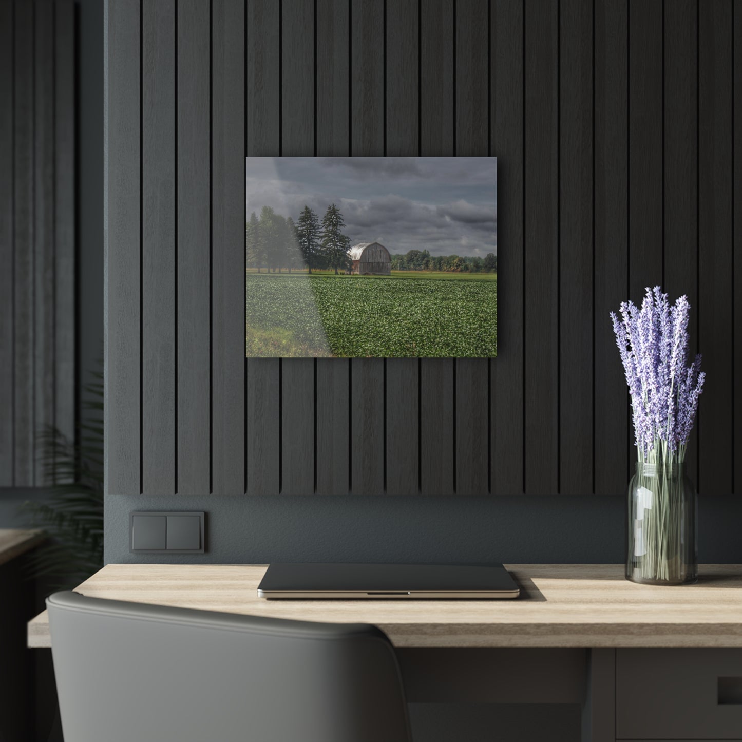 U R There Photography Belsay Grey Among the Pines Rustic Farmhouse Acrylic Wall Print