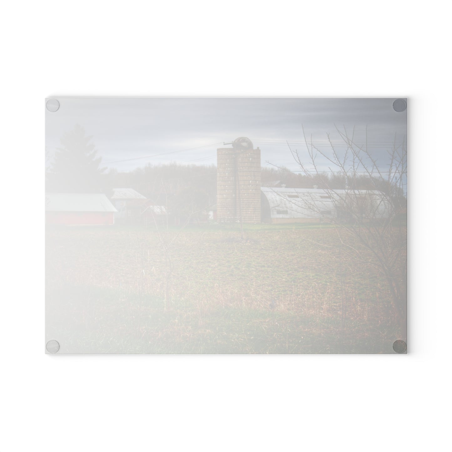 U R There Photography Fostoria Road Quonset Rustic Farmhouse Tempered-Glass Cutting Board