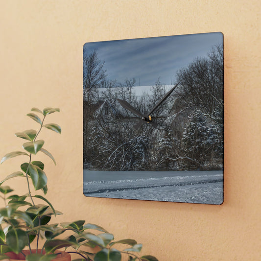 U R There Photography Hidden in Oxford II Rustic Farmhouse Acrylic Analog Wall Clock