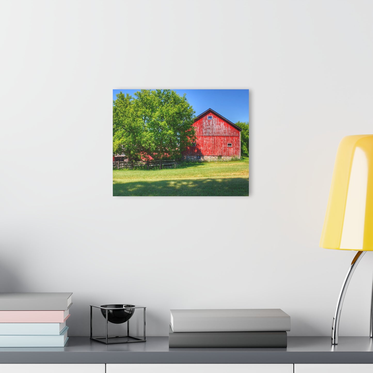 U R There Photography Five Lakes Red IV Rustic Farmhouse Acrylic Wall Print
