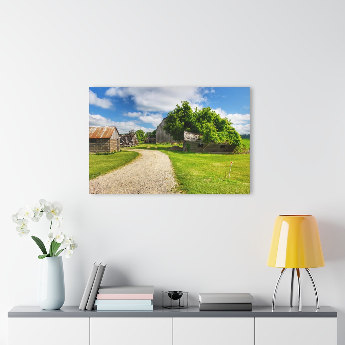 U R There Photography Brown City Road Barn and Buddy II Rustic Farmhouse Acrylic Wall Print