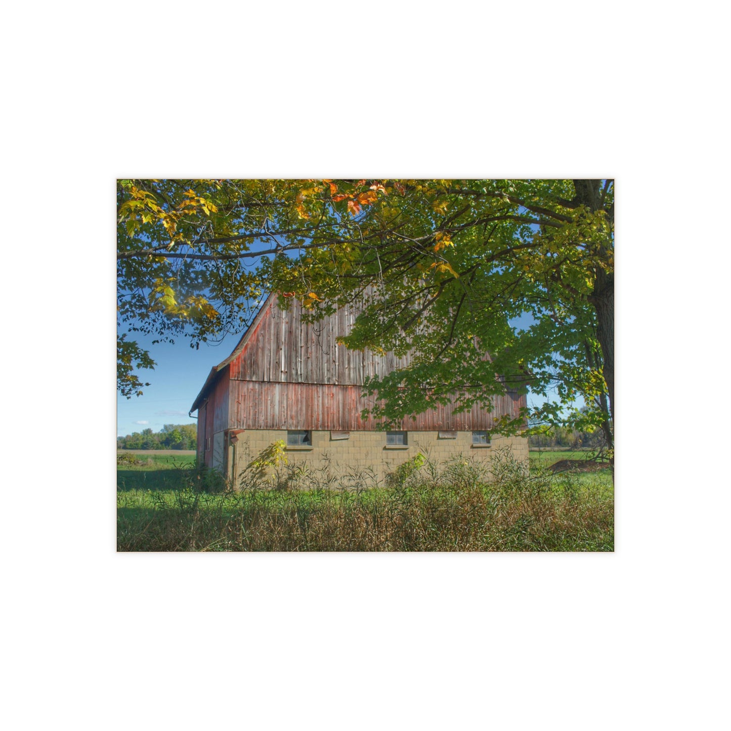 U R There Photography Byington Road Red I Rustic Farmhouse Decorative Ceramic Tile