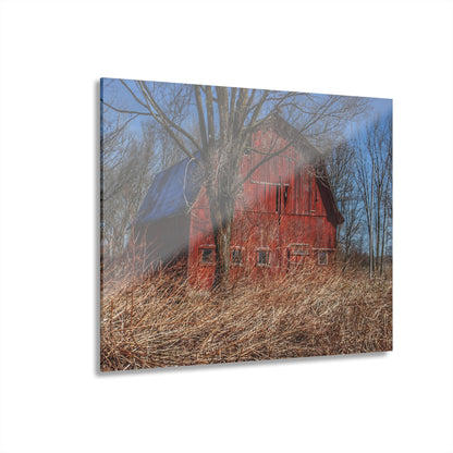 U R There Photography East Dodge Road Red Rustic Farmhouse Acrylic Wall Print