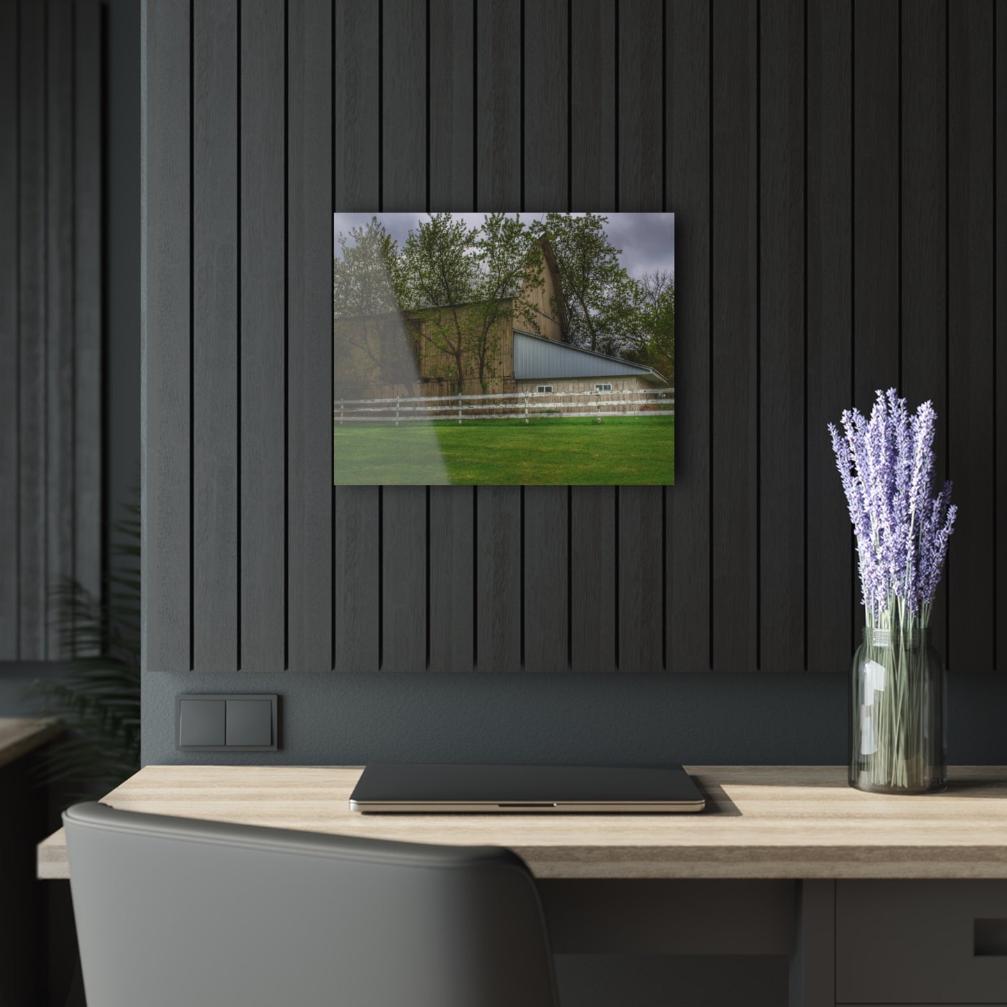 U R There Photography Grange Hall Road Whitewash Grey Rustic Farmhouse Acrylic Wall Print