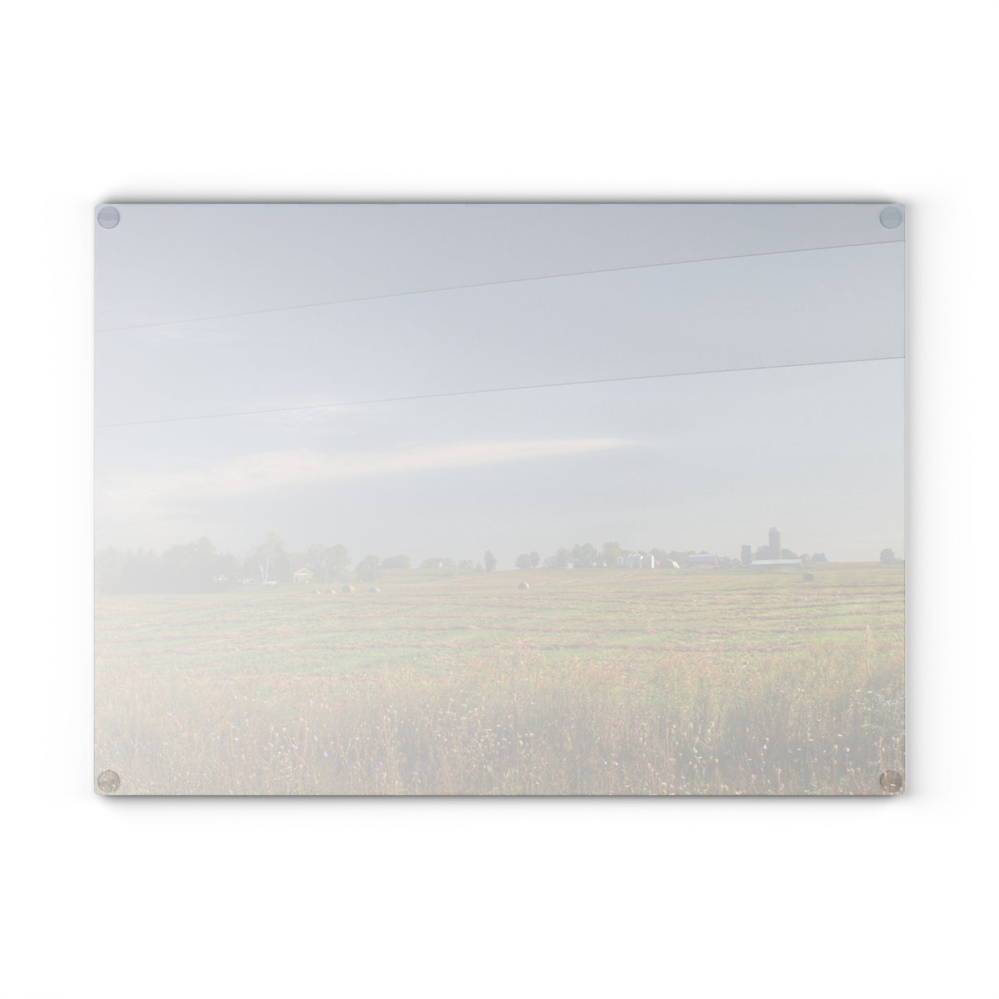 U R There Photography Farm Across the Field Rustic Farmhouse Tempered-Glass Cutting Board