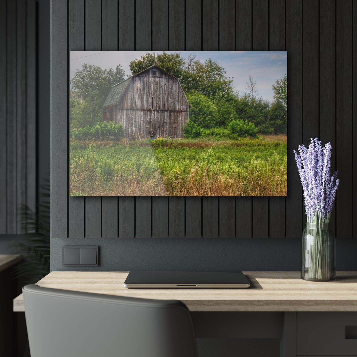U R There Photography Frankford Road Grey Rustic Farmhouse Acrylic Wall Print