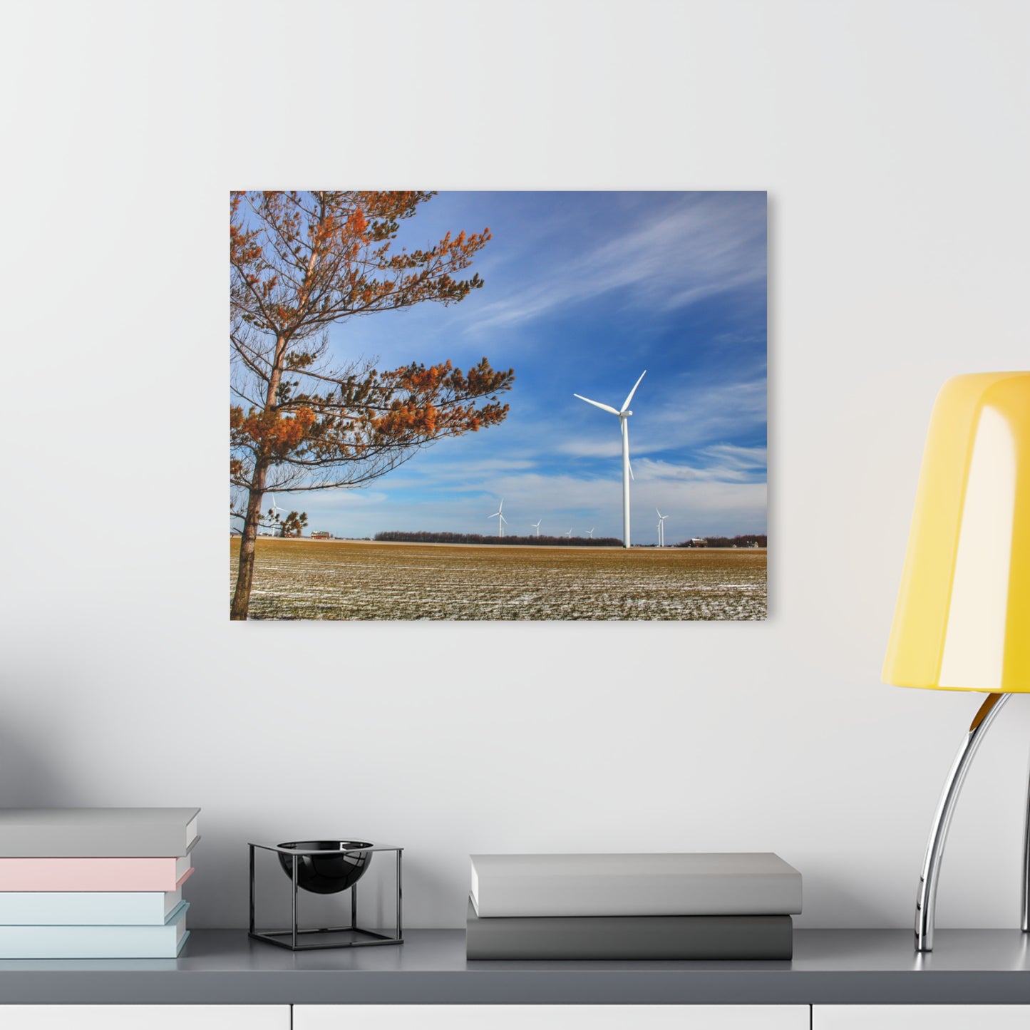 U R There Photography Winter Windmills Rustic Farmhouse Acrylic Wall Print