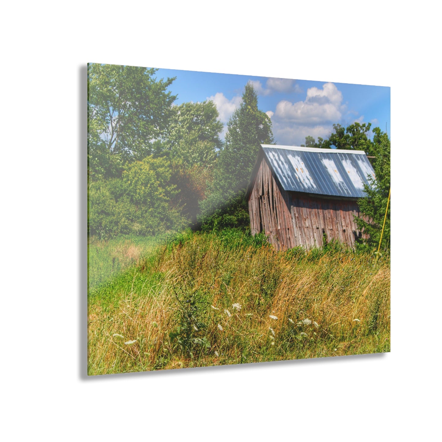 U R There Photography Lake Road Little Crooked Grey Rustic Farmhouse Acrylic Wall Print