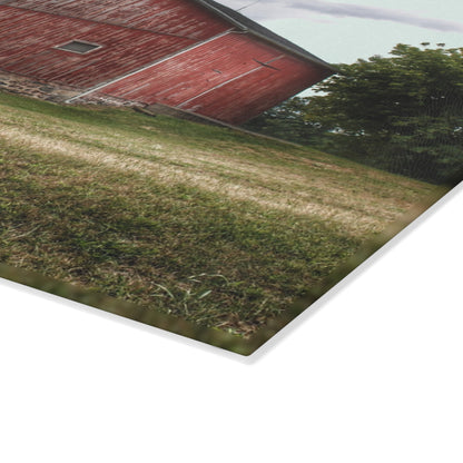 U R There Photography Five Lakes Red II Rustic Farmhouse Tempered-Glass Cutting Board