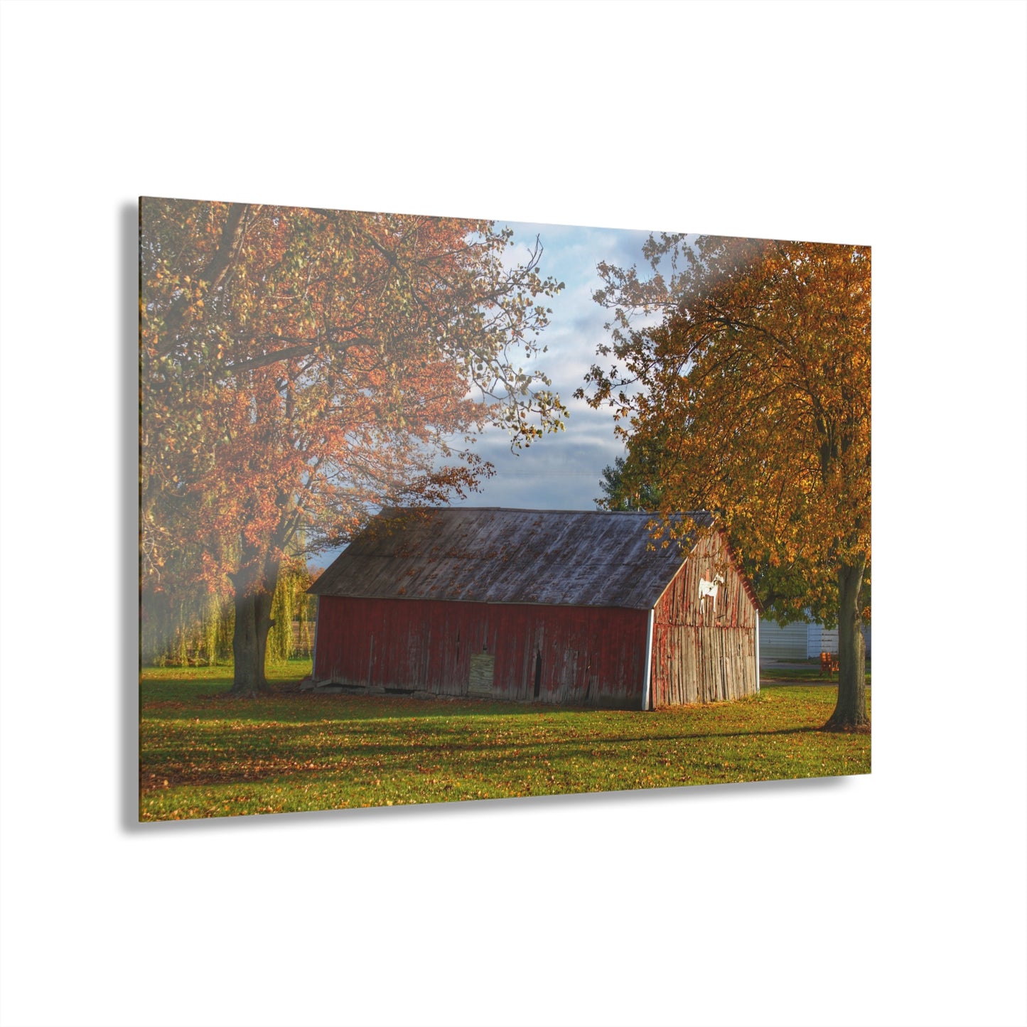 U R There Photography Marlette Road Fall Red Rustic Farmhouse Acrylic Wall Print