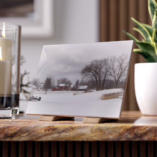 U R There Photography Across the Field on Sandy Lane Rustic Farmhouse Decorative Ceramic Tile