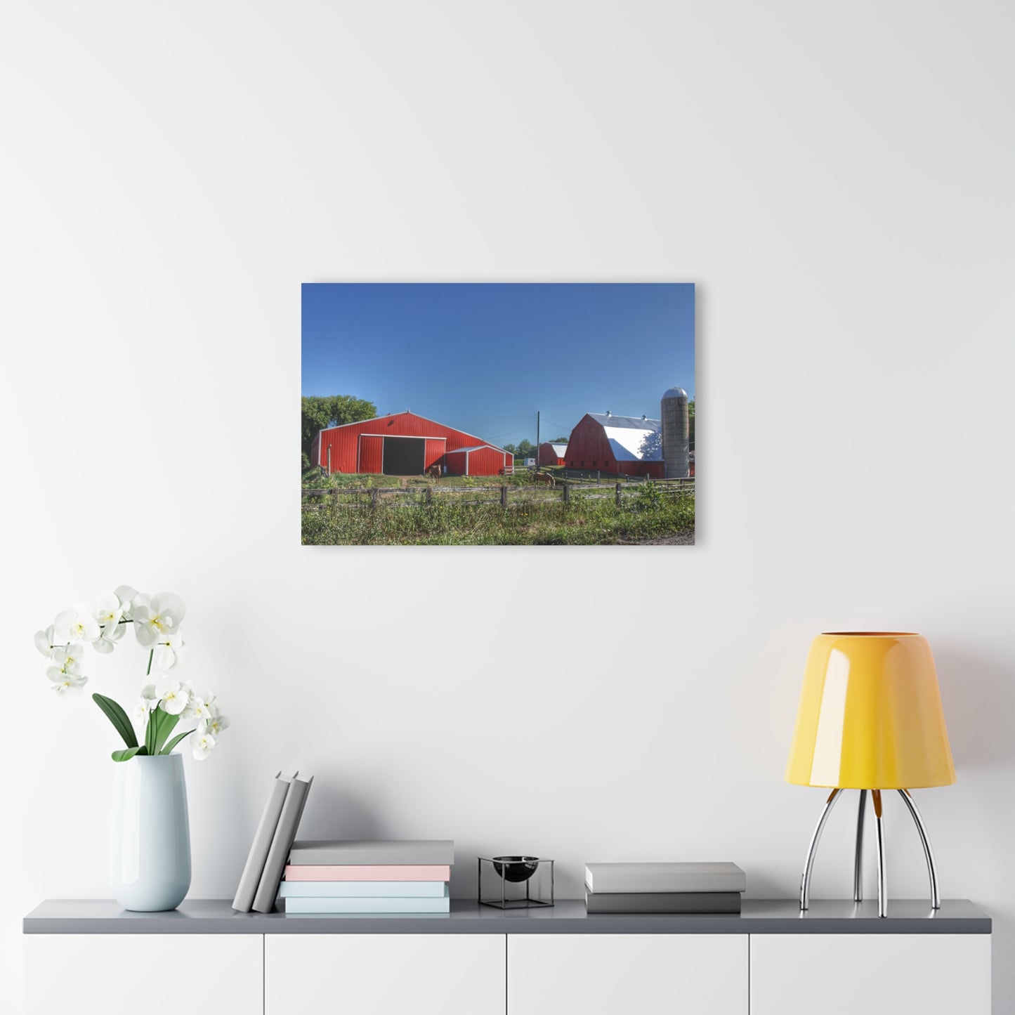 U R There Photography Mount Morris Road Farm and Horse Rustic Farmhouse Acrylic Wall Print