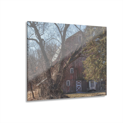 U R There Photography Lakeville Road Hidden Red Rustic Farmhouse Acrylic Wall Print