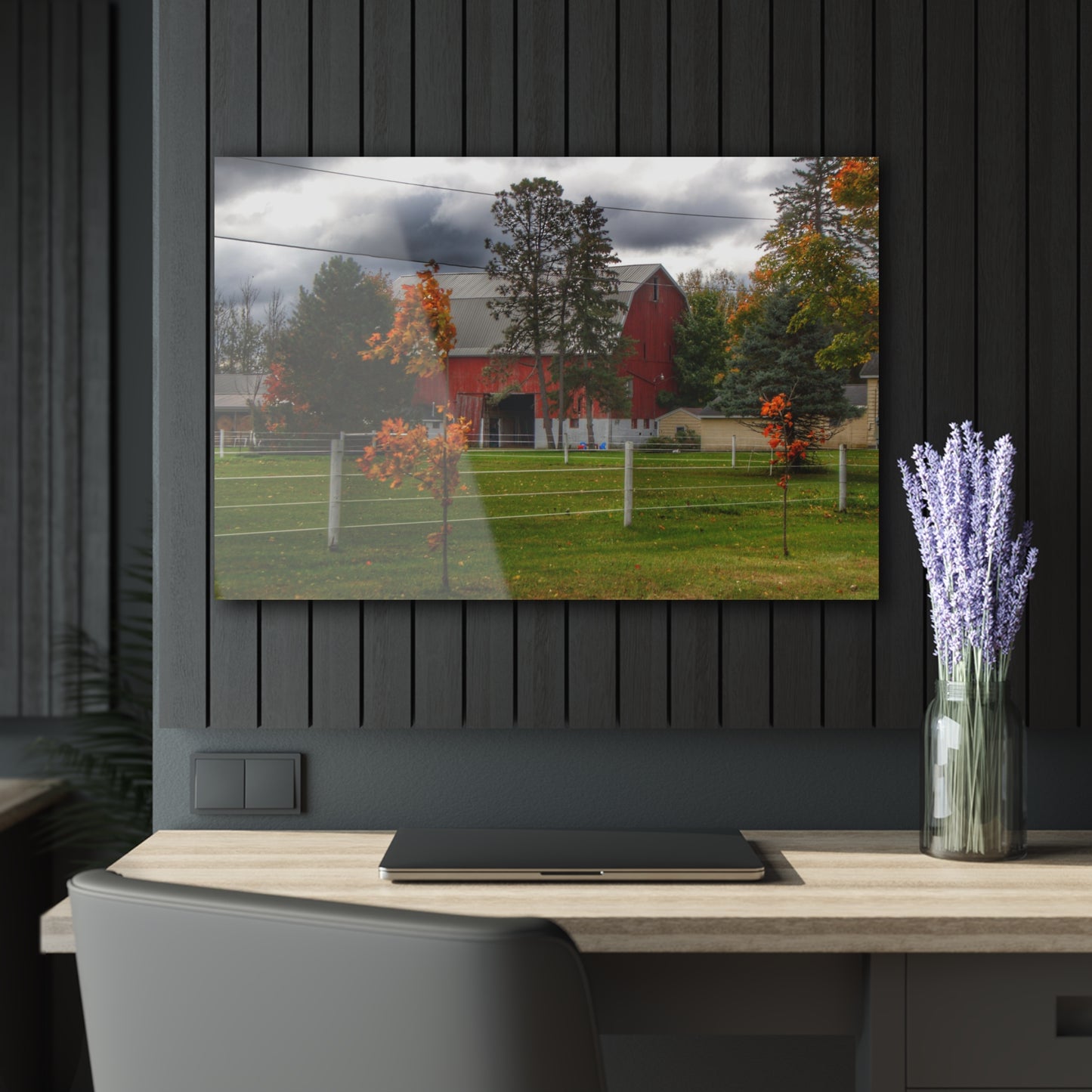 U R There Photography Farnsworth Road Red I Rustic Farmhouse Acrylic Wall Print