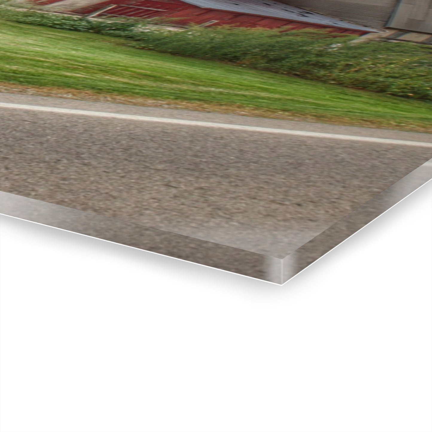 U R There Photography Lake Pleasant Road Little Red and Silo II Rustic Farmhouse Acrylic Wall Print