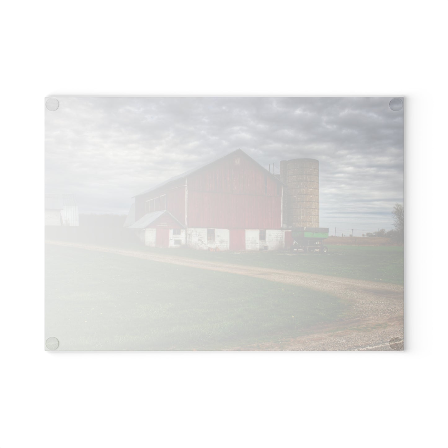 Barn Boutique Rustic Tempered-Glass Cutting Board| Fostoria Red II