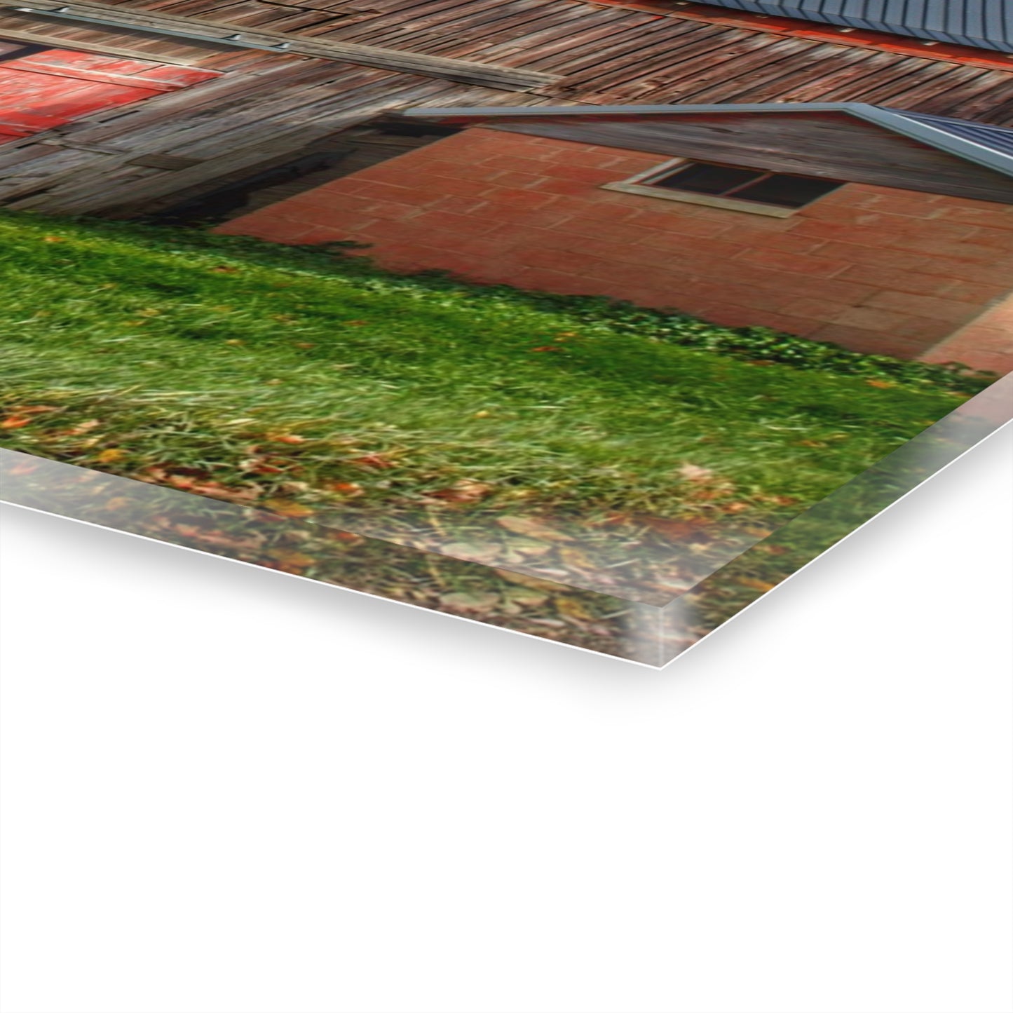 U R There Photography East Leonard Road Red Rustic Farmhouse Acrylic Wall Print