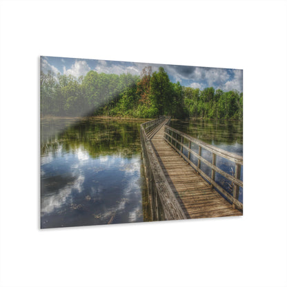 U R There Photography Linear Park Bridge in Lapeer III Rustic Farmhouse Acrylic Wall Print
