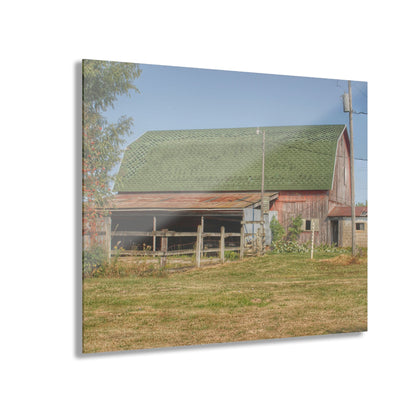 U R There Photography Farrand Road Red with Corral Rustic Farmhouse Acrylic Wall Print