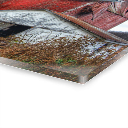 U R There Photography German Road Forgotten Red II Rustic Farmhouse Acrylic Wall Print