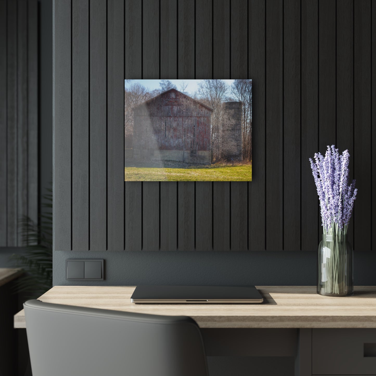 U R There Photography M-15 Red Rustic Farmhouse Acrylic Wall Print