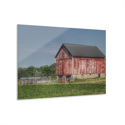 U R There Photography Lake Pleasant Corral Red I Rustic Farmhouse Acrylic Wall Print