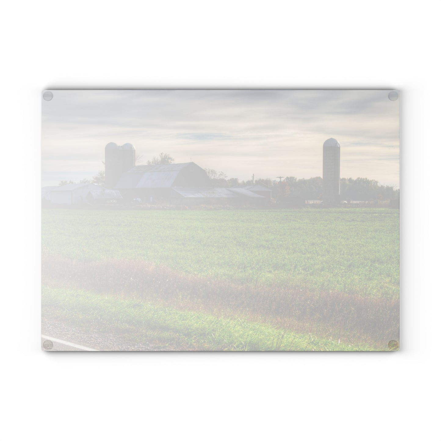 U R There Photography Shepard Road Farm I Rustic Farmhouse Tempered-Glass Cutting Board