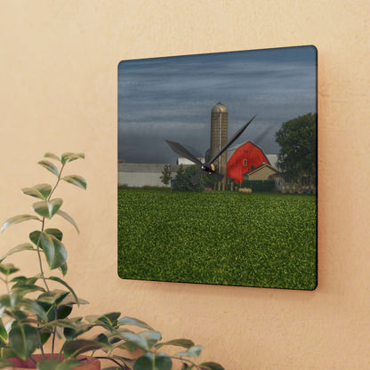 U R There Photography Richardson Road Farm Rustic Farmhouse Acrylic Analog Wall Clock