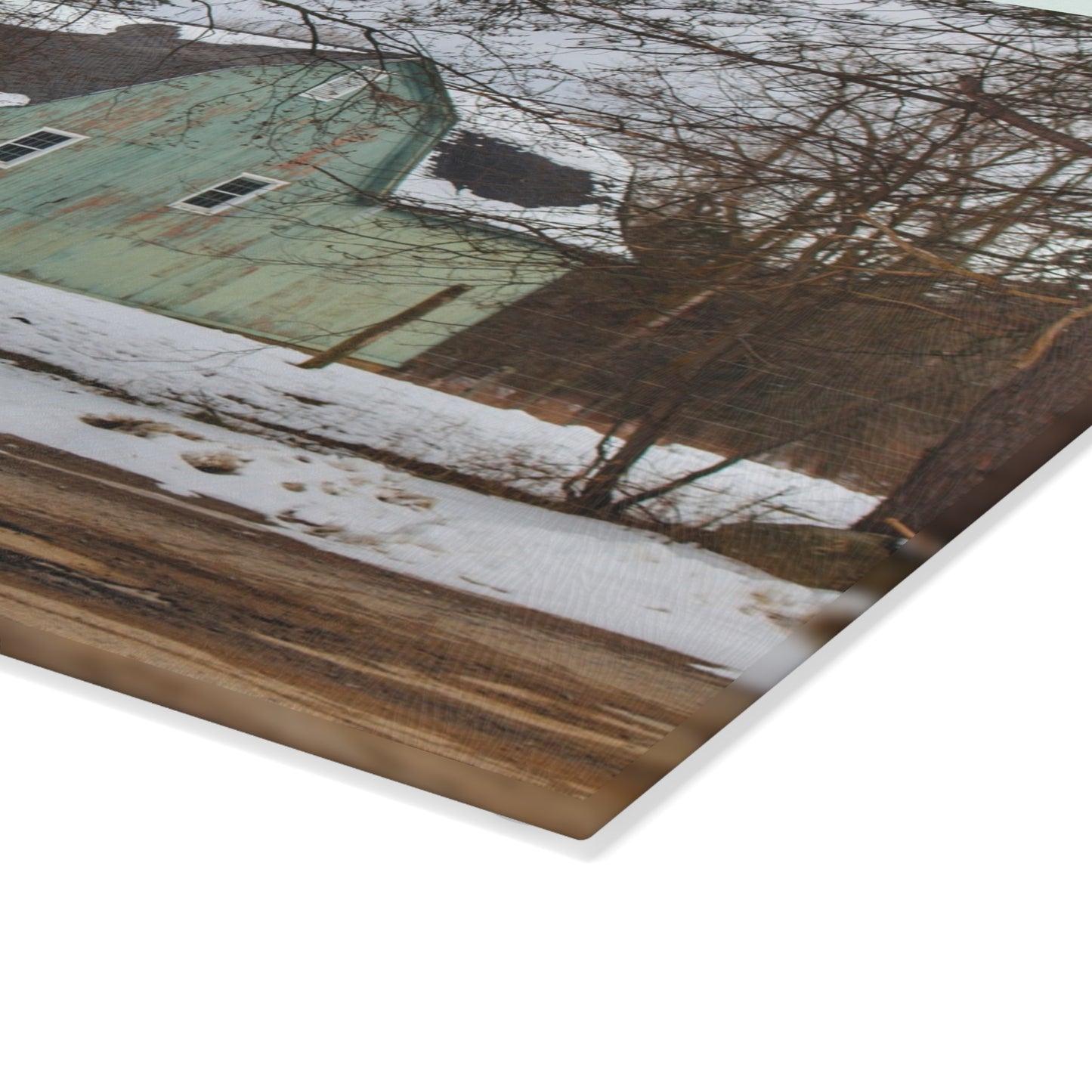 U R There Photography Hunters Creek Meadow Green Rustic Farmhouse Tempered-Glass Cutting Board