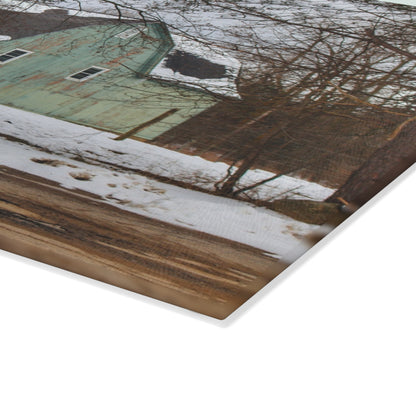 U R There Photography Hunters Creek Meadow Green Rustic Farmhouse Tempered-Glass Cutting Board