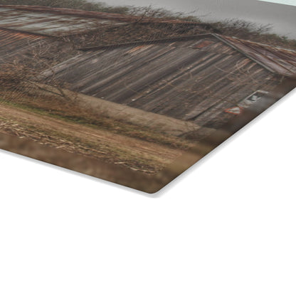 U R There Photography Arbela Road Greys Rustic Farmhouse Tempered-Glass Cutting Board