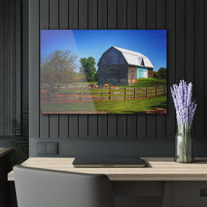 U R There Photography Harris Road Fieldstone Grey Rustic Farmhouse Acrylic Wall Print