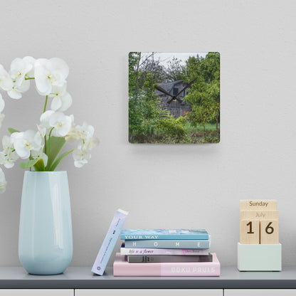 U R There Photography Hayes Road Hidden I Rustic Farmhouse Acrylic Analog Wall Clock