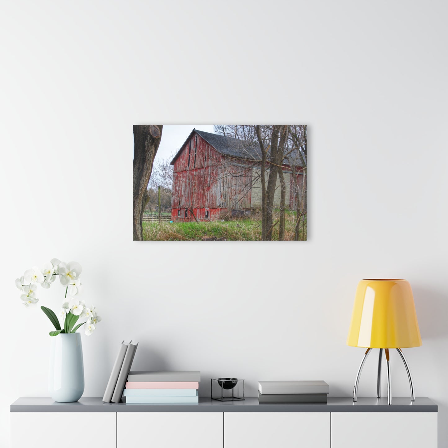 U R There Photography Lake George Red I Rustic Farmhouse Acrylic Wall Print