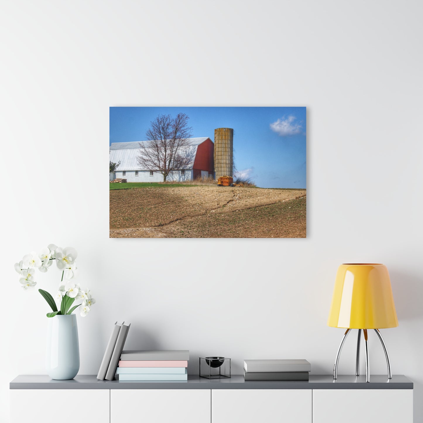 U R There Photography Shay Lake Red Rustic Farmhouse Acrylic Wall Print