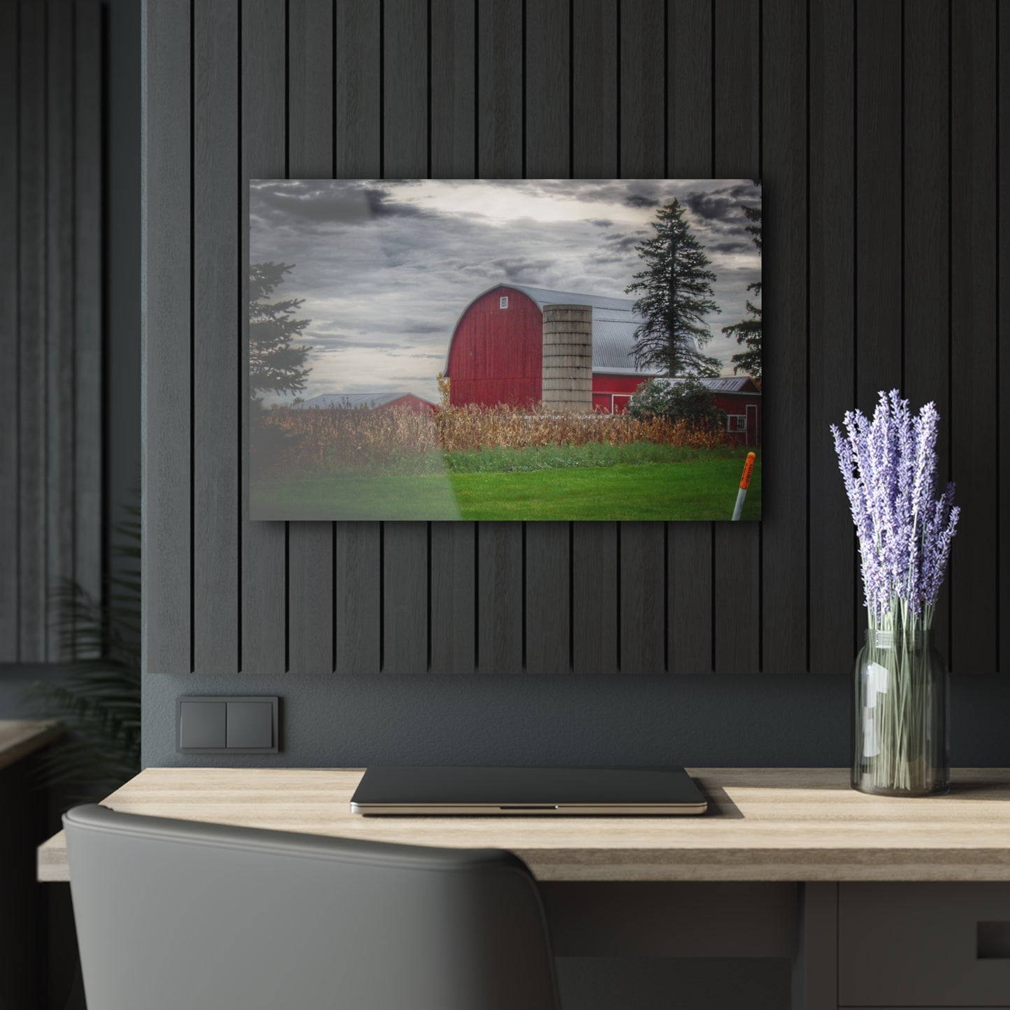 U R There Photography Haines Roadside Red and Silo Rustic Farmhouse Acrylic Wall Print