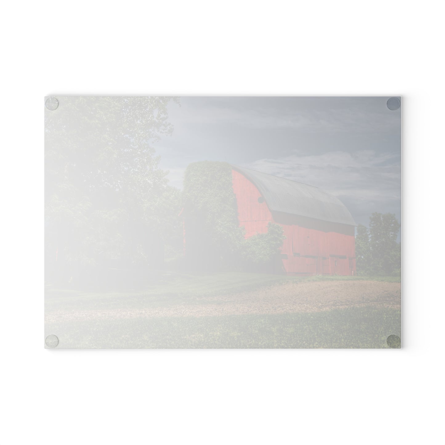 U R There Photography Catlin Road Red I Rustic Farmhouse Tempered-Glass Cutting Board
