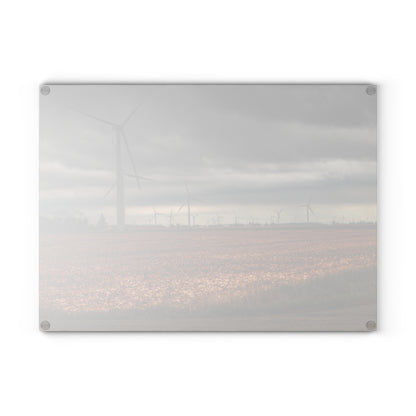 U R There Photography Garner Road Windmills Rustic Farmhouse Tempered-Glass Cutting Board