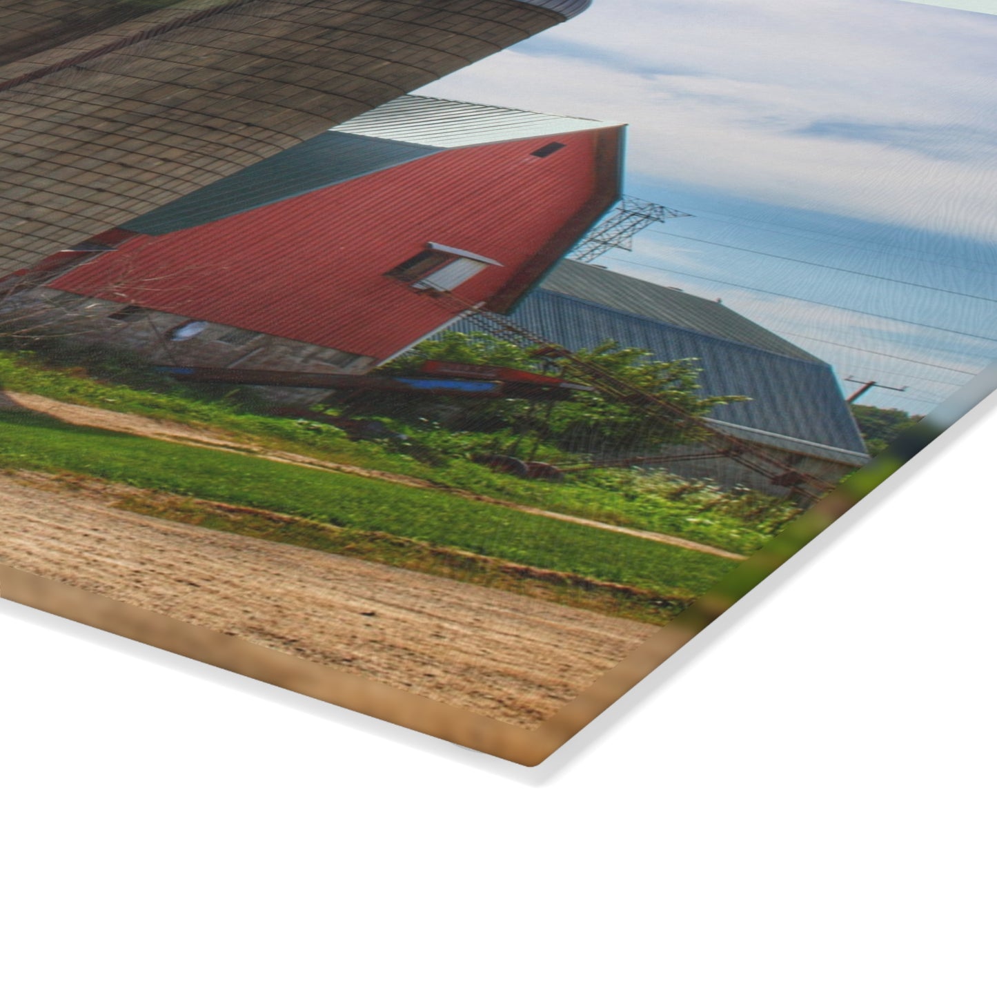 U R There Photography South Washburn Red Rustic Farmhouse Tempered-Glass Cutting Board