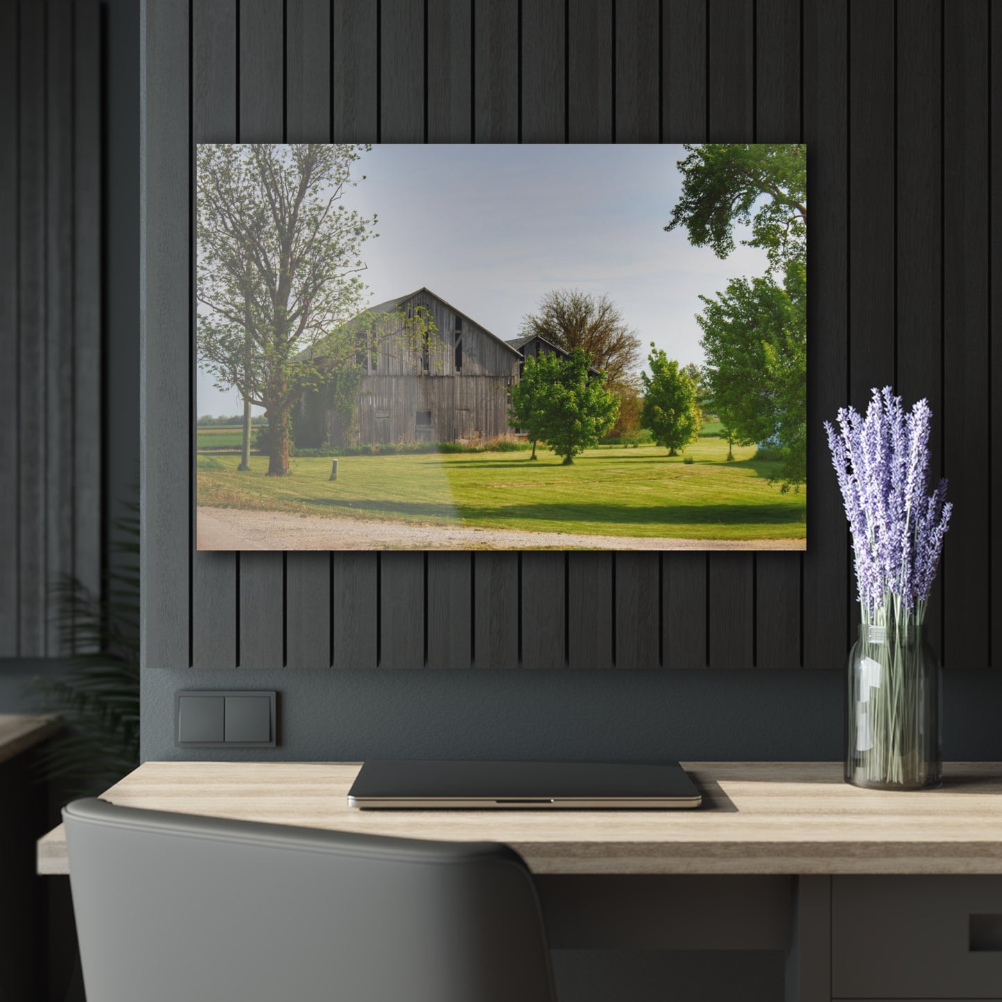 U R There Photography Caro Road Twin Greys II Rustic Farmhouse Acrylic Wall Print